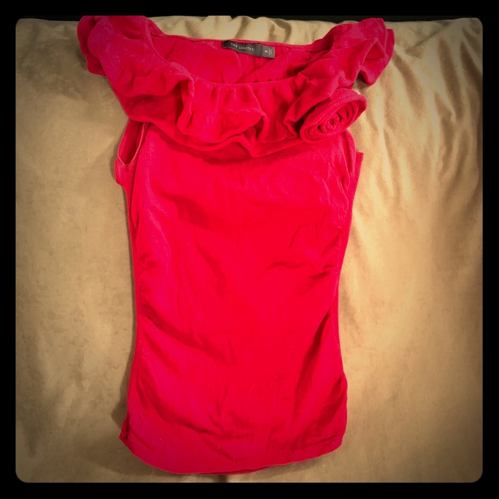 Limited XS Red Fitted Top with removable flower